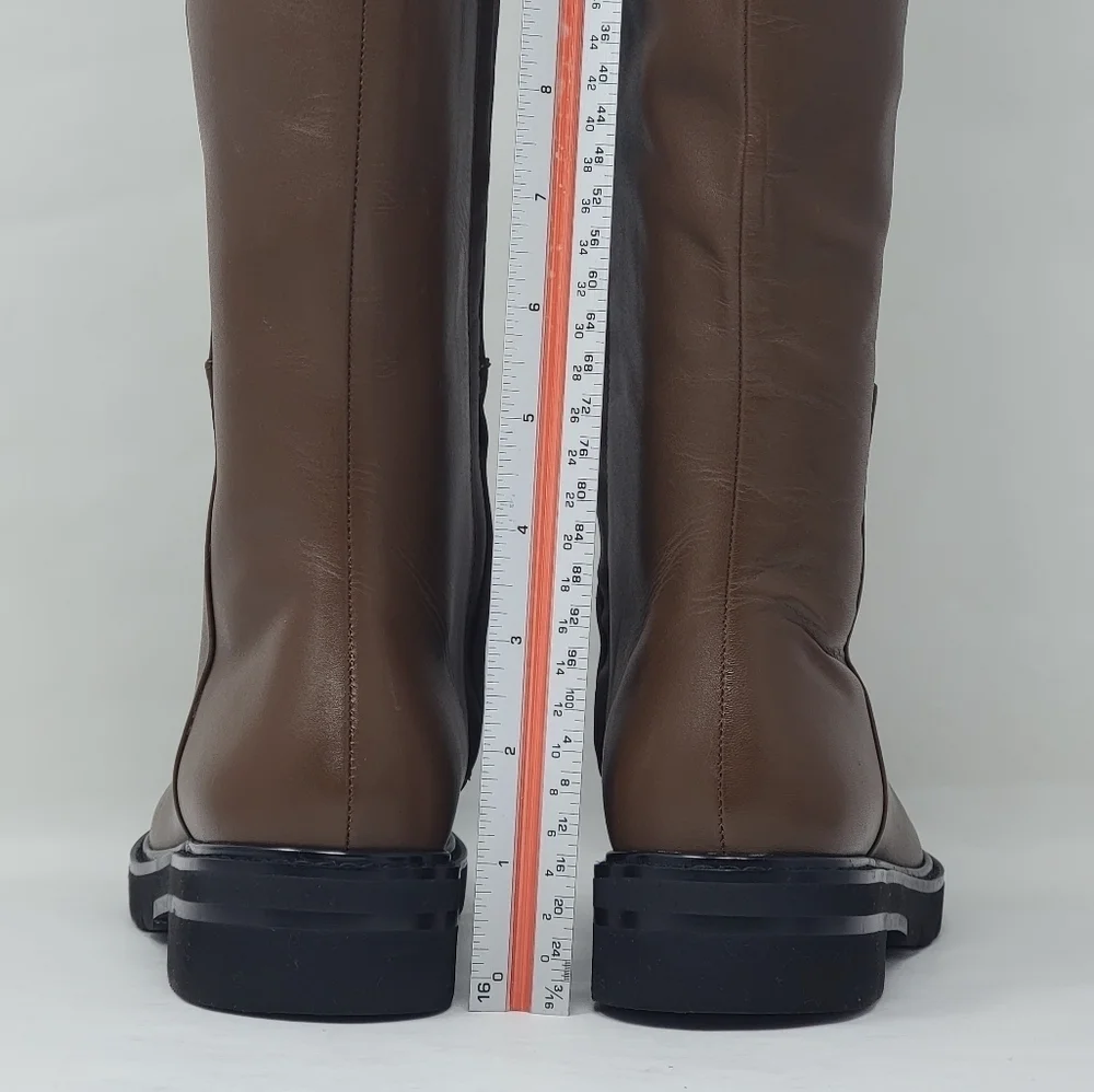 Stuart Weitzman Rider Knee Brown Boots Leather S6801 Women's Size 5 B New - Picture 7 of 13